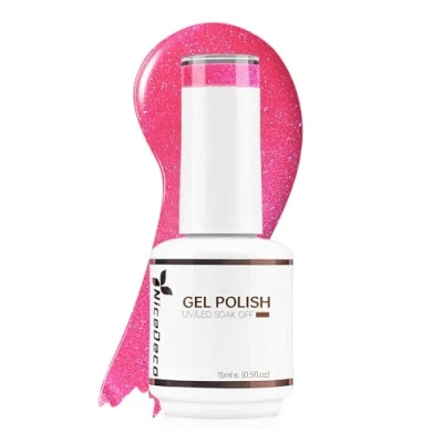 Afbeelding van Nicedeco Gel Nagellak Semi permanent Gellak UV/LED Soak Off Rode Glitter Translucent Polish 15ML 001