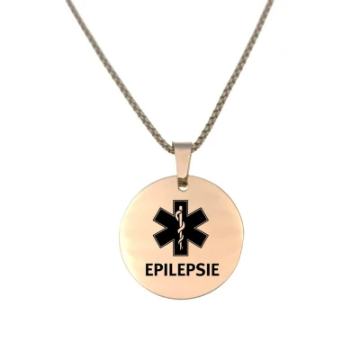 Afbeelding van Ketting Rond RVS Rosegoud Epilepsie