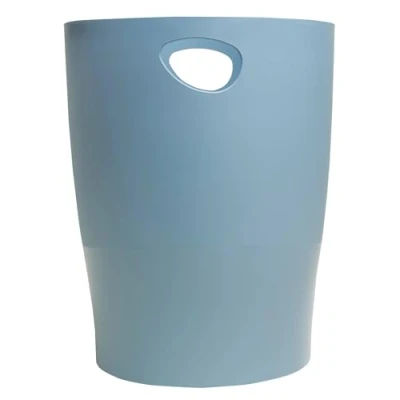 Afbeelding van EXACOMPTA 1 prullenbak met ECOBIN Autentik handgrepen Grote inhoud 15 liter Afmetingen 26,3 x 33,5 cm Voor kantoor of thuis Blauwgrijs