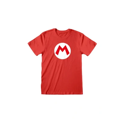 Afbeelding van Henry Tiger Nintendo Super Mario Badge Tshirt print, Heren, Maat: Small, Red