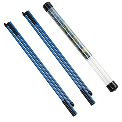 Afbeelding van Rhino Valley Golf Alignment Sticks 2 Pack Collapsible Practice Rods for Aiming, Putting, Full Swing Trainer, Posture Corrector with Clear Tube Case, Portable Training Equipment, Blue