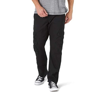 Afbeelding van Wrangler Authentics Heren Twill Relaxed Fit Cargo Broek (Logan) Casual, Zwart, 34W / 30L