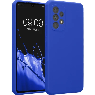 Afbeelding van kwmobile telefoonhoesje geschikt voor Samsung Galaxy A53 5G TPU backcover met siliconen coating Smartphone case in Baltisch blauw