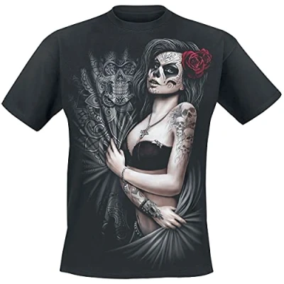 Afbeelding van Spiral Dead Love T shirt zwart L 100% katoen Basics, Everyday Goth, Gothic, Horror, Nu Rock wear