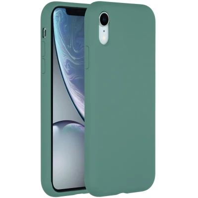 Afbeelding van Apple iPhone Xr Hoesje Siliconen en TPU (zacht) Accezz Softcase/Backcover Donkergroen Telefoonhoesje