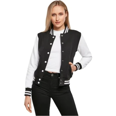 Afbeelding van Dames Baseball Jacket (Zwart / Wit) M