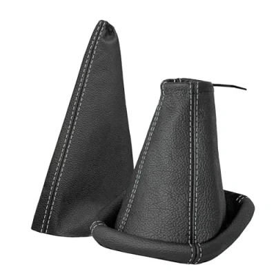 Afbeelding van Schakelzak en handremmanchet compatibel met Opel Corsa C bouwjaar 2000 2006 auto accessoires interieur versnellingspook afdekking als set van echt leer in