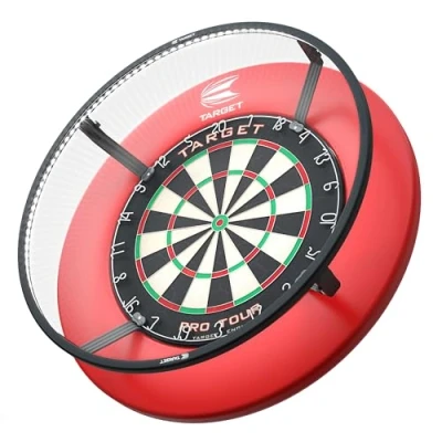Afbeelding van Target Darts Corona Vision dartbord lichtsysteem, zwarte dartlichtring, led verlichting, beschermring, dart accessoires, dartsurround, dartverlichting