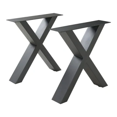 Afbeelding van Stalen onderstel Maribo set van 2 tafelpoot 42x40 cm zwart [en.casa]