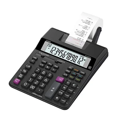 Afbeelding van Casio HR 200 RCE Bureaurekenmachine met printer Zwart Aantal displayposities: 12 werkt op batterijen, het lichtnet (optioneel) (b x h d) 195 65