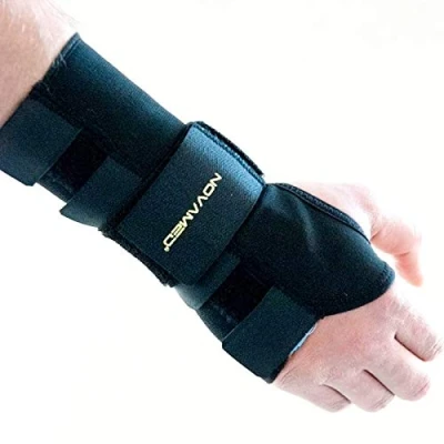 Afbeelding van Novamed Polsbrace Polsbandage voor Artrose &amp; Carpaaltunnel Syndroom Polsversteviger Zwart XXL Rechts