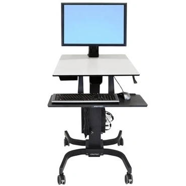 Afbeelding van Ergotron WorkFit C Mobiel zit/sta PC werkstation 1 voudig 25,4 cm (10) 76,2 (30) Zwart, Grijs In hoogte verstelbaar, Toetsenbordhouder, Kantelbaar,