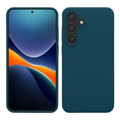 Afbeelding van kwmobile telefoonhoesje geschikt voor Samsung Galaxy S24 Plus Hoesje met siliconen coating Smartphone case in mat petrol