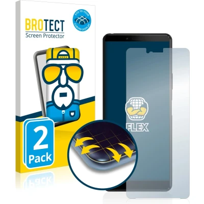 Afbeelding van BROTECT Screenprotector voor Sony Xperia 10 II Folie Beschermfolie transparant volledig dekking (2 Stuks)