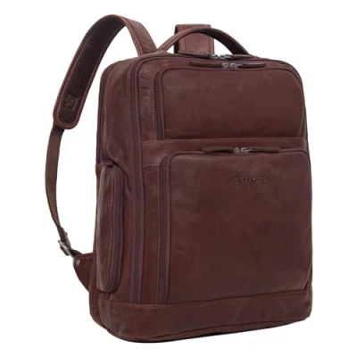 Afbeelding van STILORD &#039;Jayden&#039; Business rugzak Heren Leer Grote Vintage met Laptop compartiment 15 inch DIN A4 Daypack Echt leder, Kleur:maraska donkerbruin