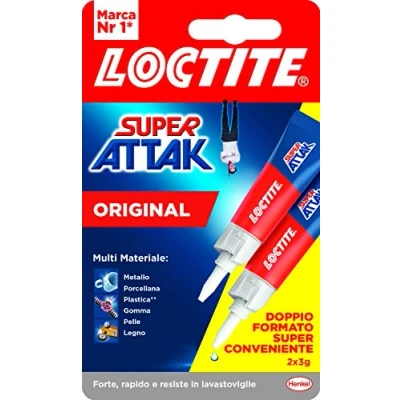 Afbeelding van Loctite Super Attak Bipack Transparante vloeibare lijm in voordeelverpakking, superlijm voor rubber, metaal, keramiek, hout, leer en leer, schoenlijm knutsellijm, 3 g +