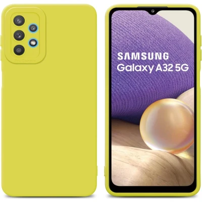 Afbeelding van Cadorabo Hoesje geschikt voor Samsung Galaxy A32 5G in Fluid GEEL Beschermhoes gemaakt van flexibel TPU silicone Cover Case