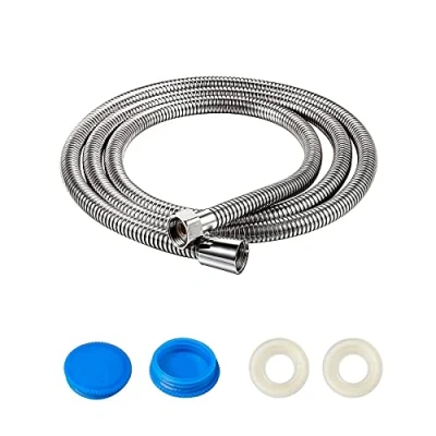 Afbeelding van YEYIT Roestvrijstalen Doucheslang 2m / 78,7 Inch Flexibele Universele Lekvrije Vervangende Anti Kinanti twist Chroom Met Opvouwbare Bescherming 2 Sluitringen
