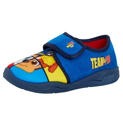 Afbeelding van Paw Patrol Jongens Slippers Kids Chase Marshall Touch Fasten Huis Schoenen Slipper Laarzen, Blauw, 10 UK Child