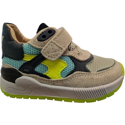 Afbeelding van Shoesme leren sneakers grijs/blauw