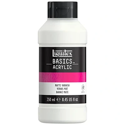 Afbeelding van Liquitex 8870303 Basics Acrylverf Matte vernis voor acrylverf, beschermt tegen UV straling, stof en vuil, verouderingsbestendig, geeft een mat oppervlak in archiefkwaliteit 250ml fles