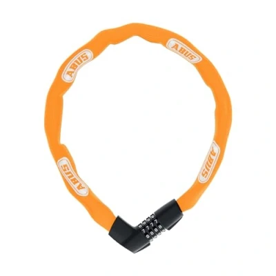 Afbeelding van ABUS Kettingslot Tresor 1385 cijferslot van gehard staal 7 mm dikke vierkante ketting veiligheidsniveau 85 cm oranje
