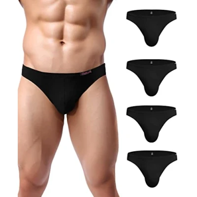 Afbeelding van Avidlove Herenondergoed, set van 4 stuks, slips, micro modal, zijdezachte onderbroek, x zwart., S