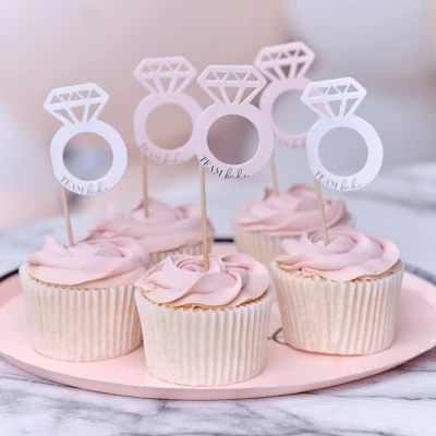 Afbeelding van Ginger Ray Cupcake toppers Team Bride 12 stuks