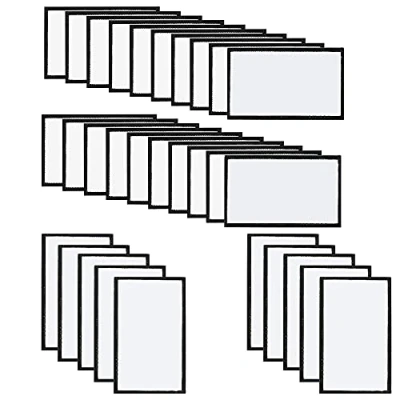 Afbeelding van Woohome 30 stuks blanco sublimatie patches om op te strijken, rechthoekig, wit zwart frame, sublimatiepatches, voor hoeden, kleding, rugzak, tapijt, decoratieve