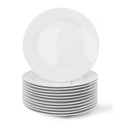 Afbeelding van Holst Porzellan BL 031 PACK 12 porselein delige set platte borden 30,5 x 3,0 cm, wit, stuks