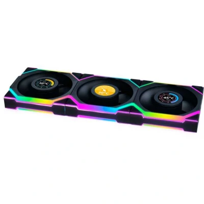 Afbeelding van Lian Li UNI FAN SL Wireless LCD 120mm 3 Pack Black