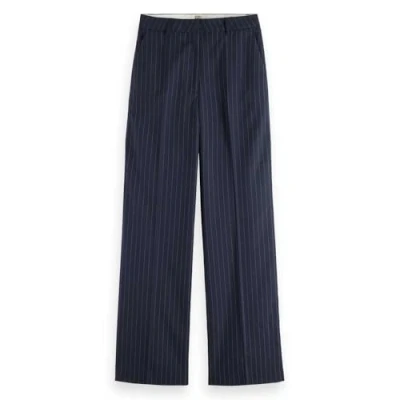 Afbeelding van Scotch &amp; Soda Dames Core Edie Pants, Night Blue Pinstripe 7439, 25W x 32L