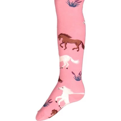 Afbeelding van Kindermaillot Oudroze met Paarden 122/128