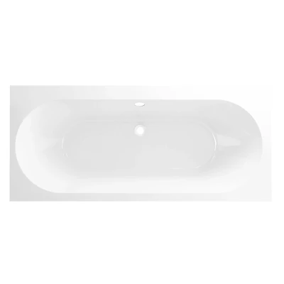 Afbeelding van Wiesbaden Portus RD inbouw duo ligbad 190x90x49 cm acryl glans wit