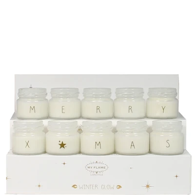 Afbeelding van My Flame Sojakaarsen Merry X Mas Wit in luxe giftbox Geur: Winter Glow