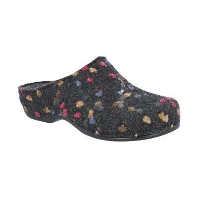 Afbeelding van Berkemann Donata pantoffels voor dames, Meerkleurig grijs stippen 914, 38 2/3 EU