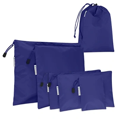 Afbeelding van Navaris koffer organizer set 7x Reistas in 7 formaten voor een georganiseerde inclusief schoenenzak en waszak Packing cubes donkerblauw