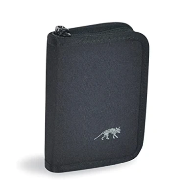 Afbeelding van Tasmanian Tiger MIL Wallet Black Opvouwbare portemonnee met muntvak en doorzichtig vak