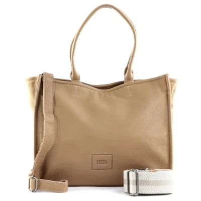 Afbeelding van FREDsBRUDER Leren Schoudertas Sewab Tote Bag Iced Coffee Lichtbruin