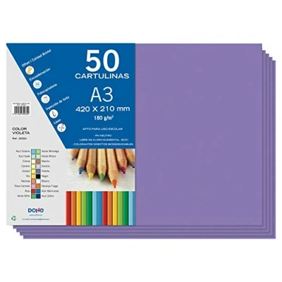 Afbeelding van Dohe A3 karton, paars, 50 stuks, 21 x 29,7 cm, 180 g/m², kantoormateriaal