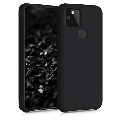 Afbeelding van kwmobile telefoonhoesje geschikt voor Google Pixel 5 Hoesje met siliconen coating Smartphone case in zwart