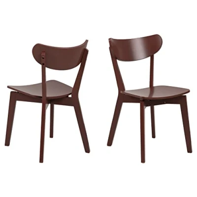 Afbeelding van AC Design Furniture Roxanne eetkamerstoelen set van 2, H: 79,5 x B: 45 D: 55 cm, terracotta, hout, 2 stuks.