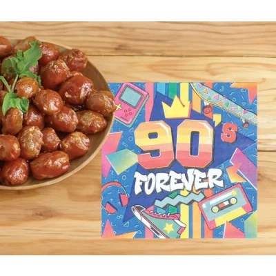 Afbeelding van Fiestas Guirca Papieren servetten 90&#039;s Forever 12 stuks