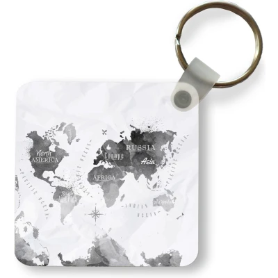 Afbeelding van Sleutelhanger Uitdeelcadeautjes Wereldkaarten Olieverf Abstract Plastic