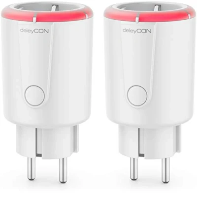 Afbeelding van deleyCON 2x Digitale Tijdschakelklok Aftelfunctie Timer Tijdschakelaar Schakelklok Stopcontact 1 tot 5 uur Schakeltijd max. 1800W Contactbeveiliging Binnenkant Wit