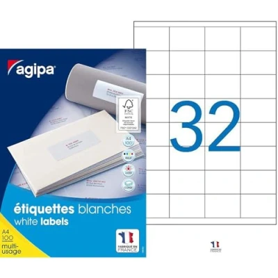 Afbeelding van agipa universele etiketten, 52,5 x 21,2 mm, met afpelhulp