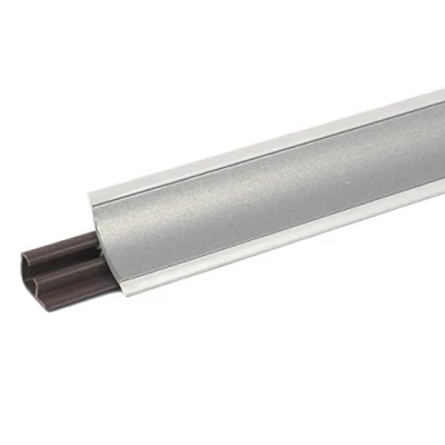 Afbeelding van DQ PP 3 m afdekprofiel, mat aluminium, 23 x mm, pvc, gratis schroeven, keukenstrip voor het werkblad, afdekprofiel in de keuken, wandafsluitprofiel, tafelbladprofiel