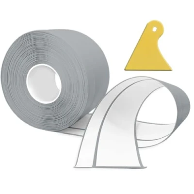 Afbeelding van zelfklevende zachte plint, 12M PVC keukenplint 50x20mm, plint voor keuken en badkamer 5x2 grijs