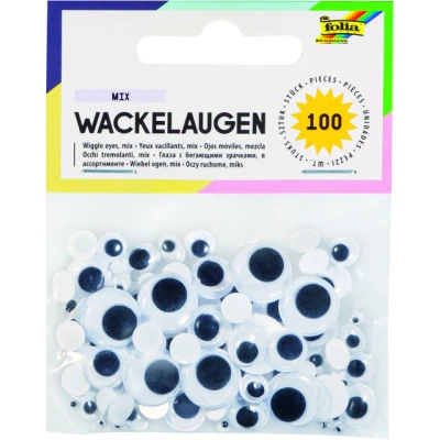Afbeelding van Wiebelogen Folia 100 stuks 6 formaten wit