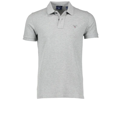 Afbeelding van Gant polo heren wijde fit poloshirt grijs effen